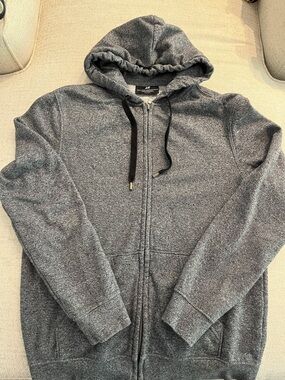 H&M Men’s Charcoal Zip-Up Hooded Sweater